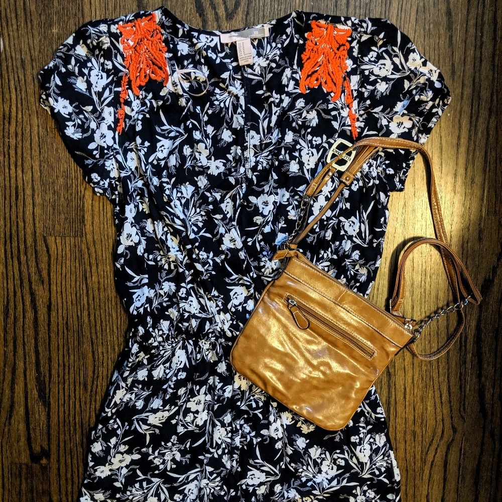 F21 Navy Romper